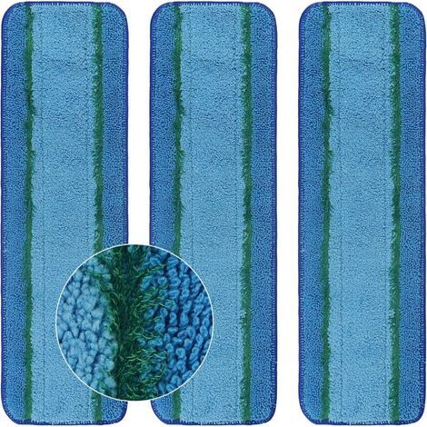 Set mit 3 Tiefenreinigungspads für die Bona-Wischmopp-Familie, waschbare und wiederverwendbare Mikrofaser-Reinigungsköpfe für Hartholz- und Mehrzweckböden, Nass-/Trockenmopp