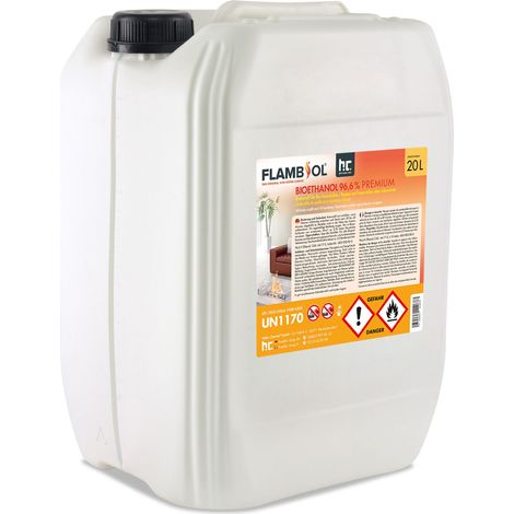 20 L FLAMBIOL® Bioethanol 96,6% Premium für Ethanolkamin in Kanistern