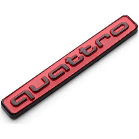 (Rouge Noir) Autocollant ABS pour emblème de coffre arrière de voiture, aile ou côté, compatible avec Audi Quattro A5 B7 Q7 A3 A4 B8 A6 TT R8 A8 A7 Q5 Q3 C7 S3 A1 B5 Q2 Sport (1/4)