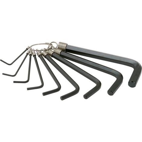 KS Tools - Jeu de clés mâles 6 pans sur anneau, 9 pièces - 151.3260