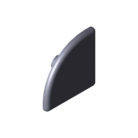 Bouchon plastique noir quart de rond profilé 45x45R