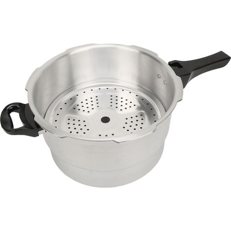 Autocuiseur polyvalent en aluminium avec plaque de cuisson à la vapeur pour cuisinière à gaz à induction 22 cm (1/5)