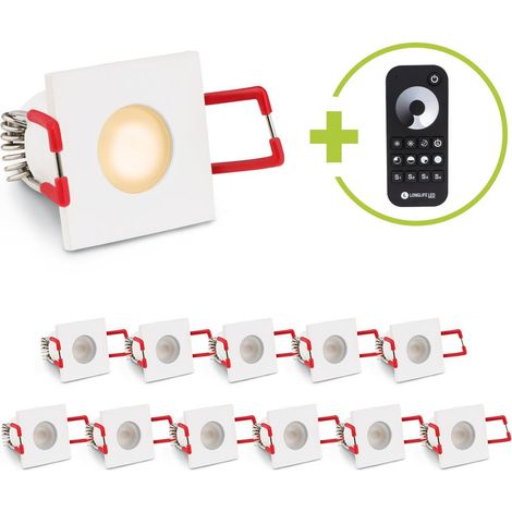 Einbaustrahler Mini Livorno eckig 3W 2700K IP65 - Farbe: weiß - Anzahl: 12x