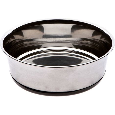 XS: Ciotola in acciaio inox con fondo in gomma removibile per cani