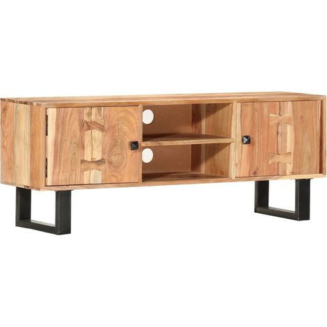 Meuble TV 118x30x45 cm Bois d'acacia massif (1/5)