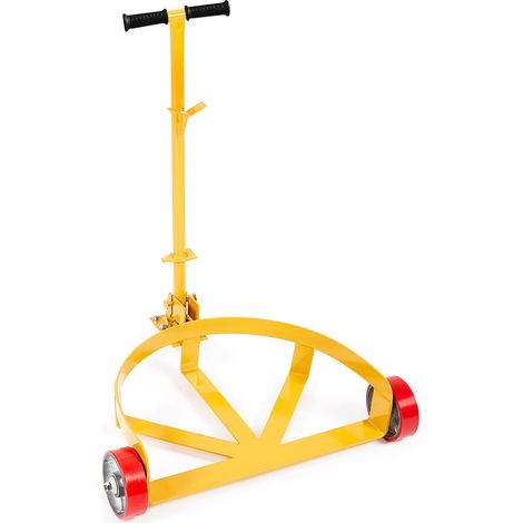 Chariot à Fût 208,2 L, Capacité 544,3 kg, Diable à Tambour en Acier, Poignée Réglable, 3 Roues, pour Atelier Entrepôt (1/5)