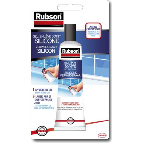 Rubson Enlève Joints Silicones, décapant spécialement adapté pour retirer les joints de silicone, dissolvant gel pour éliminer les joints, tube de 80 ml