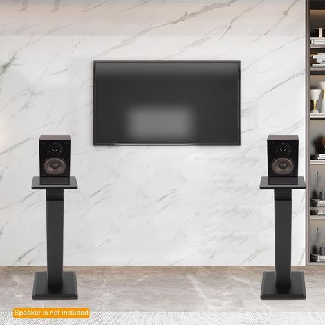 2er-Set Lautsprecherständer, Ständer für Lautsprecher und Boxen, Ausziehbar, Lautsprechers Bodenständer, HiFi Rack, Höhenverstellbar für Satelliten, Universal Boxenständer bis 30 kg (Schwarz) (1/5)