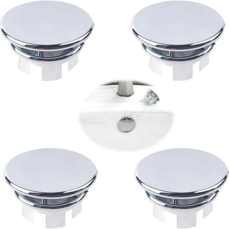 4 Pcs Anneau de Débordement d’Évier, Bouchon Trop Plein Lavabo, Couvercle de Trop-Plein de Trou d'Évier Rond, pour Lavabo (1/5)