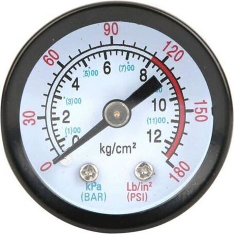 Manomètre pour compresseur d'air, manomètre à air comprimé 0 à 180 psi, 0 à 12 bar, diamètre 42 mm, appareil de mesure (1/5)