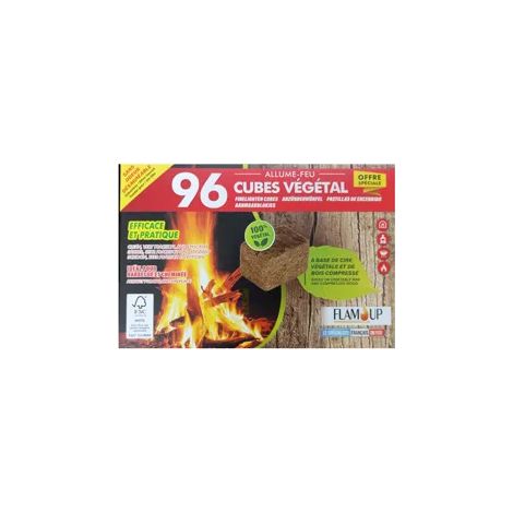 Cubo de fuego flam-up 100 por ciento vegetal 96 unidades