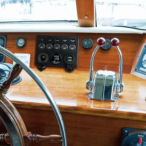 5 Gang Panneau de Commutateur à Bascule Interrupteur à Bascule Panneau Tableau Electrique Bateau Voiture Etanche Double USB DC 12V/24V LED Camion Remorque Marine Véhicules SUV Camping-car (1/4)