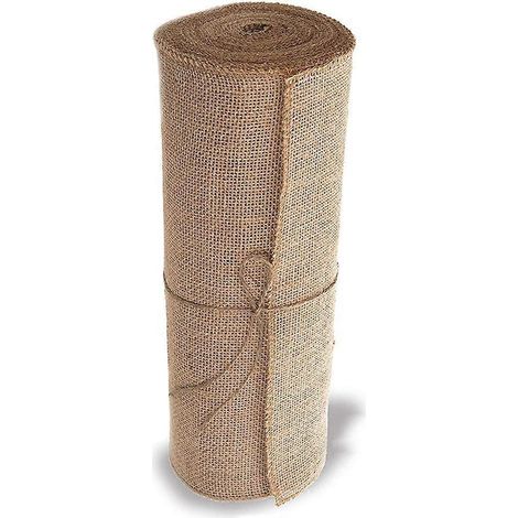 Rouleau de napperon en toile de jute - 30 cm x 275 cm. Couverture anti-nœuds avec bordure décorative. (1/5)