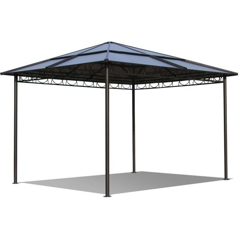 Metall Garten Hardtop Pavillon 3x3m Doppelstegplatten Polycarbonat Dach Partyzelt Pergola (1/5)