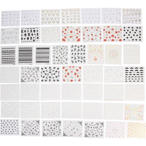 50 autocollants ongles fleurs adhésifs luxe décorations DIY auto-adhésifs autocollants pour ongles élégants (1/5)