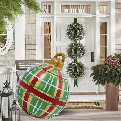 Inflables navideños, bola navideña inflable, bola navideña inflable gigante de 23,6 pulgadas, bola navideña decorada nueva de 2021, decoración navideña para exteriores (1/5)