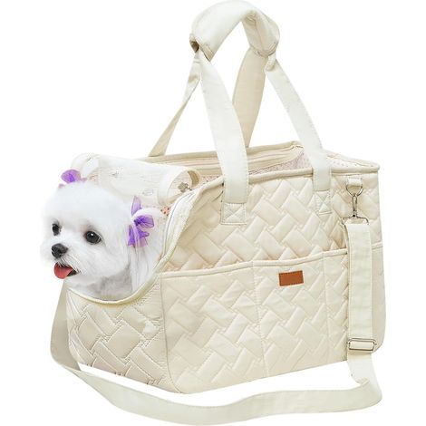 1 Sac de transport pour chien, tissu Oxford, respirant, avec ceinture de sécurité, pliable, pour chat et petit chien, voyage (1/5)