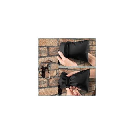 Funda protectora para grifos de exterior, anticongelante, resistente al viento y al agua para invierno, jardín, color negro, 2 unidades - Crezuo