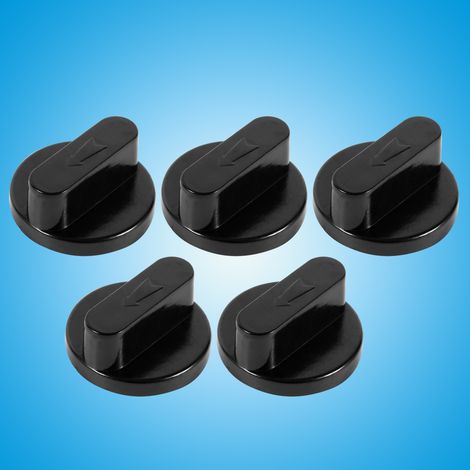 Lot de 5 boutons de commande universels noirs pour four, cuisinière à gaz et gril, pour usage domestique et cuisine. (1/5)