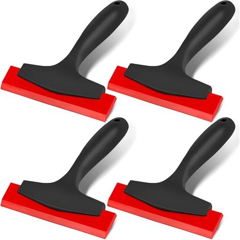 Set di 4 mini tergivetro - Tergivetro in silicone per parabrezza e docce - Piccolo tergivetro per la pulizia dei vetri dell'auto e del bagno (1/4)