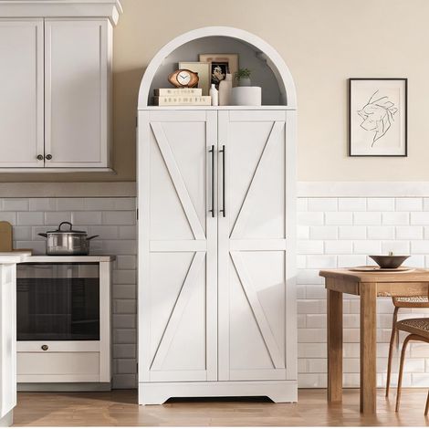 Buffet coloris blanc en MDF 70 x 40 x 165 cm (1/5)