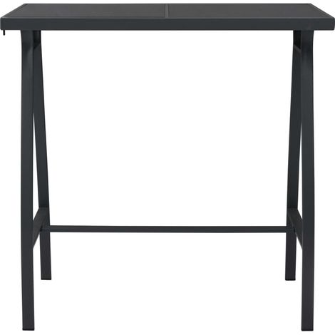 Maison Exclusive - Table de bar de jardin Noir 110x60x110 cm Verre trempé (1/5)