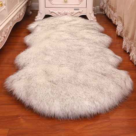Tapis Longs Poils - Anti-dérapant - En Laine Synthétique - Pour Chambre à Coucher ou Canapé - 40 x 60 cm (1/5)