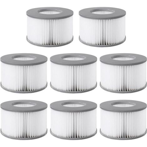 ZVD - Paquete de 8 filtros para spas inflables MSPA. Diámetro 107 cm - 8 filtros de repuesto para spas inflables MSPA. (1/4)