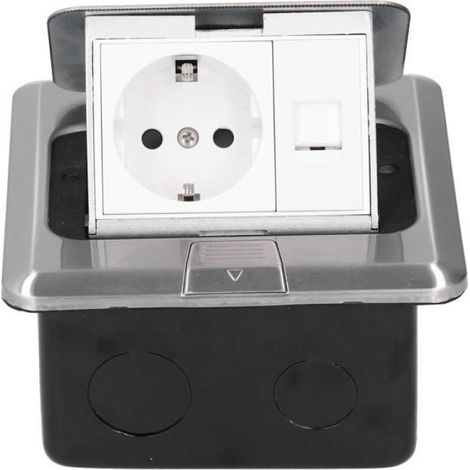 Prise De Terre - Acier Inoxydable - Encastrée - Double Étanchéité - 120 X 120 Mm - 250 V - 10 A (1/4)