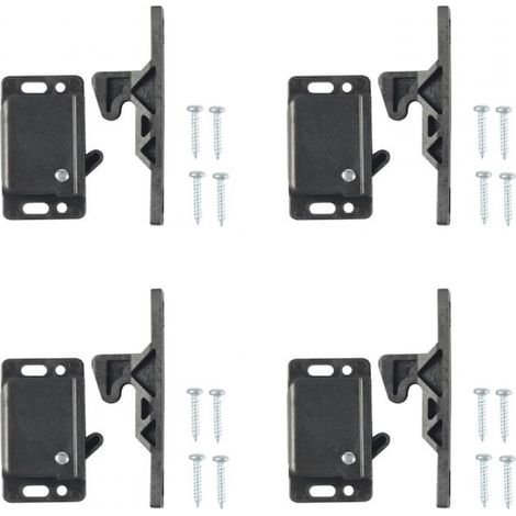 Set mit 4 ABS-Schranktürschlössern mit Druckknopf-Verriegelungsmechanismus, sichere Schlösser für Schränke und Schubladen in Wohnwagen, Wohnmobilen und Büros, einfache Montage