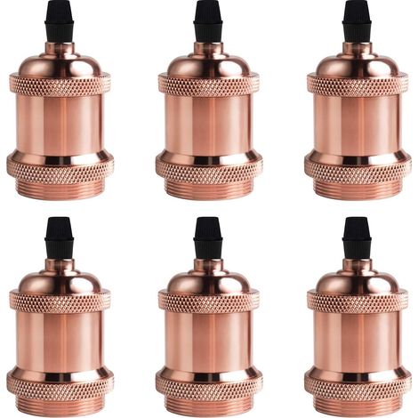 STOEX Vintage Lampenfassung Aluminium 6X E27 Sockel für DIY Wandleuchte Tisch Deckenleuchte (Roségold)