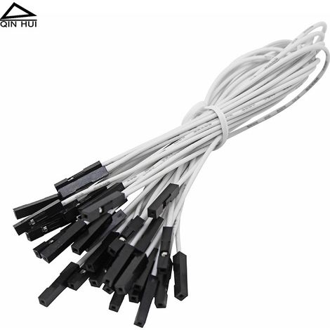 Câble DuPont monobrin femelle-femelle 1007-26 blanc, fil électronique de 10 cm/20 cm/30 cm