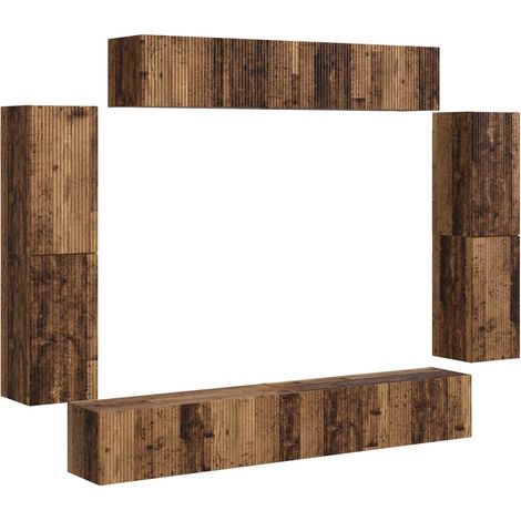 TV-Schränk 8 pcs Altholz vidaXL