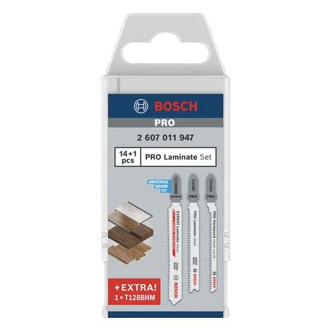 Jeu de lames de scie sauteuse PRO pour stratifié, 15 pièces - BOSCH - 2607011947 (1/5)