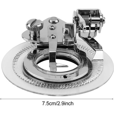 Pied pour broderie sur machine à coudre - Pied circulaire en PVC et alloy - Diamètre 7.5cm pour motif fleur - 1 pied avec manuel d'instructions (1/5)