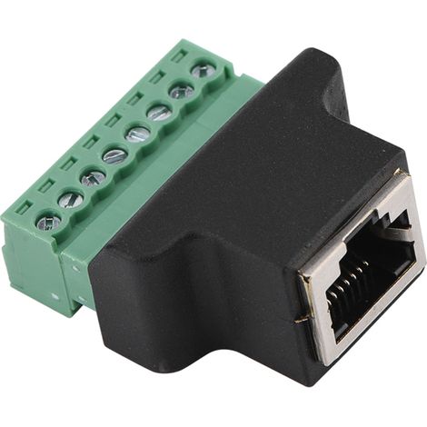 Irovami Adaptateur RJ45 vers bornier 8 broches – RJ45 femelle, norme 568B, blindé – Idéal pour DVR, vidéosurveillance, baluns (1/5)