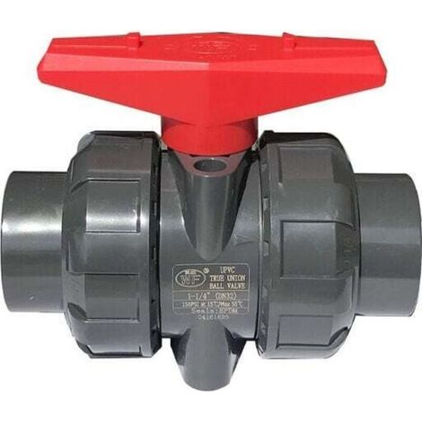 Vanne PVC pression 40 mm – Colle – Robinet à boisseau sphérique – 1/4 de tour – Joints toriques EPDM pour étanchéité durable (1/5)