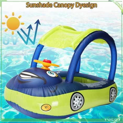 Bouée gonflable pour bébé - FAFEICY - sport pack - Auvent pare-soleil - PVC épais - Volant et klaxon ludiques (1/5)