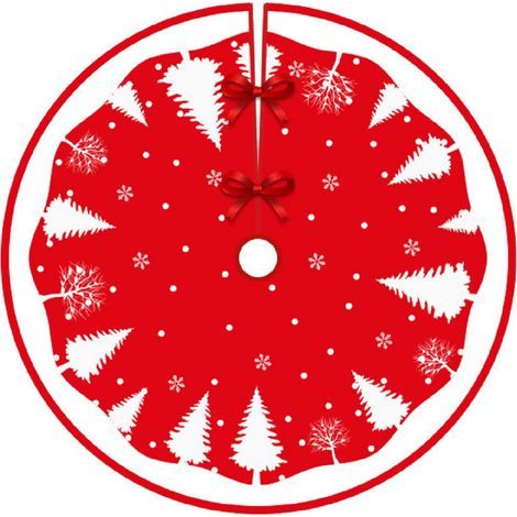90cm Jupe de Sapin de Noël, Jupe de Sapin de Noel, Rond Cache Pied Sapin de Noel CouvrePied de Sapin, Tapis de Sapin de Noel pour Décorations de Vacances de Fête