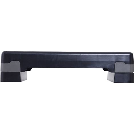 Stepper de fitness 2 niveaux réglable 10/15 cm, 68x29x15 cm, noir et gris (1/5)