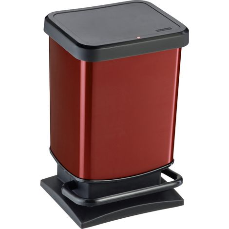 Rotho Treteimer Paso 20 L metallic rot Müll- & Abfalleimer