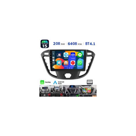 Autoradio Android 14 GPS FM RDS + Caméra pour Ford Transit Custom 2012-2021 - 2+64G (1/5)