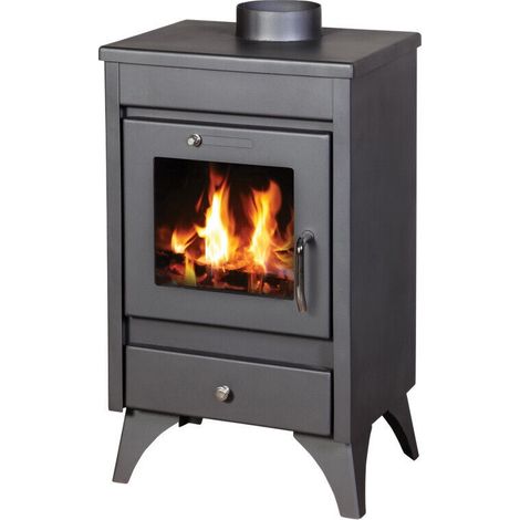 V05 – Poêle à bois 9 kW – Classe A+ – Rendement 83% – Pour espaces de petite taille – Évacuation des fumées 150 mm