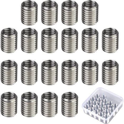 20 Pièces Inserts Filetés M12 Vers M10, Douille Filetée en Acier Inoxydable de 15mm, Adaptateurs Filetés, Filetage Adaptateurs Manchon Réducteur Écrou pour Mécanique Automobile (1/5)