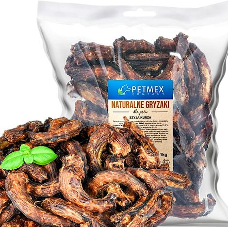Natürlicher Hunde-Kauartikel Petmex Getrocknete Hühnerhälse, 1 kg