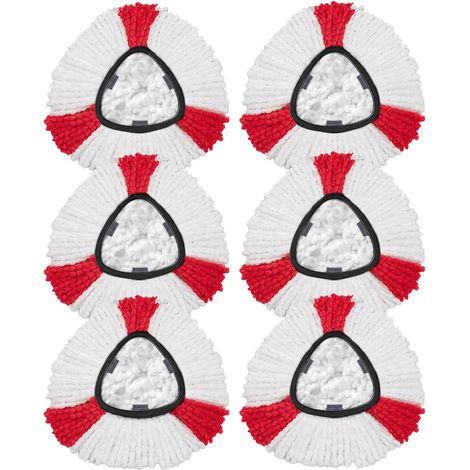 6 PACK têtes de Balai de Recharge compatibles avec Les Serpillere Vileda Turbo - Recharges de têtes de Balai en Microfibre, lavables en Machine