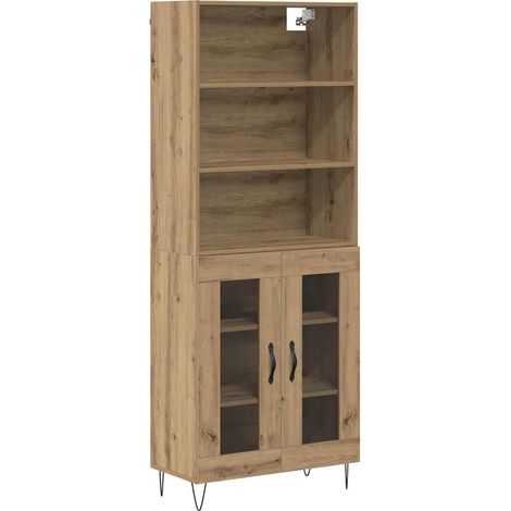 Haut Armoire 2 pcs Buffet Chêne artisanal Bois d'ingénierie (1/5)