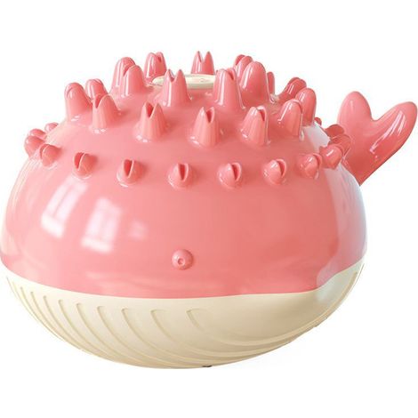 Jouet à mâcher pour chien, jouet pour animaux de compagnie, jouet électrique pour chien, brosse à dents molaire, jouet flottant pour jeu interactif à mâcher agressif (rose) (1/5)