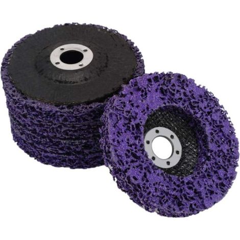 5 Pièces Disques de Ponçage pour Meuleuse d'Angle, Disques de Nettoyage Abrasifs pour Enlever la Peinture et la Rouille, Couleur Violette (1/5)