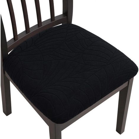 Set di 4 coprisedie in jacquard elasticizzato, impermeabili, sfoderabili e lavabili, per sala da pranzo, hotel, ufficio, cucina, colore bianco crema. (1/5)